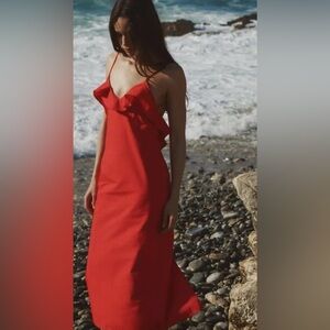 Zara ruffle maxi dress size medium